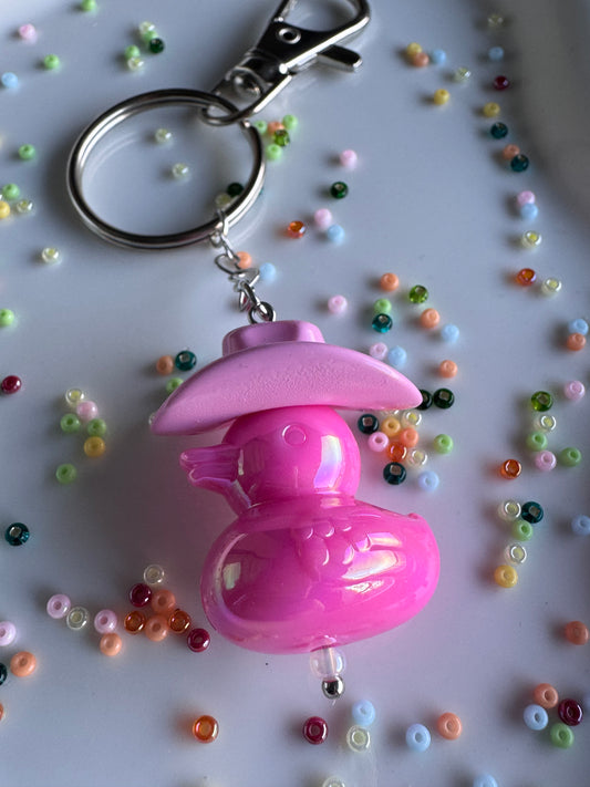 Key Ring - Duck Cowboy - Light Pink & Dark Pink