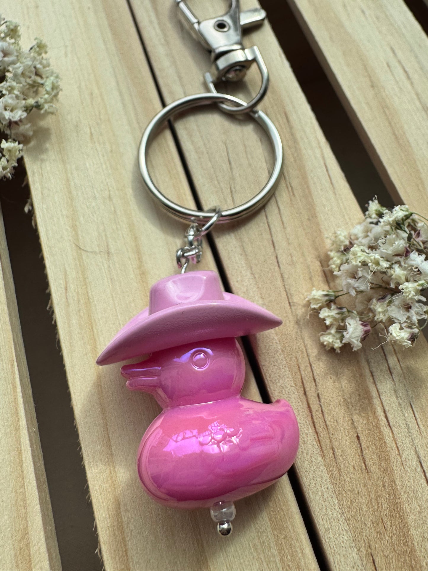 Howdy Duck - Key Ring - Light Pink & Dark Pink