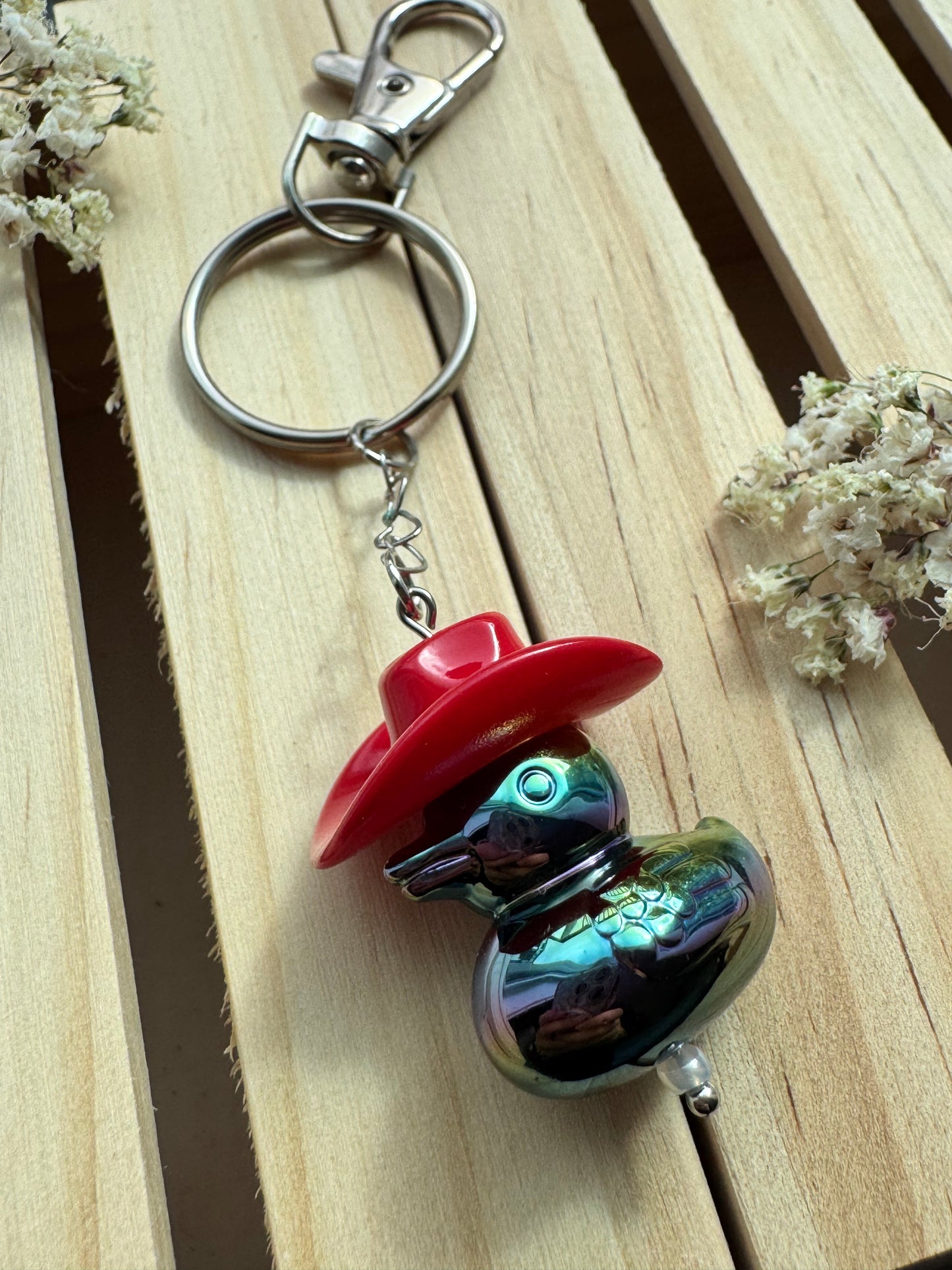 Howdy Duck - Key Ring - Red & Black