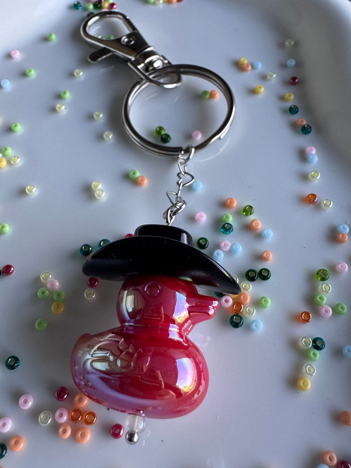 Howdy Duck - Key Ring - Black & Red