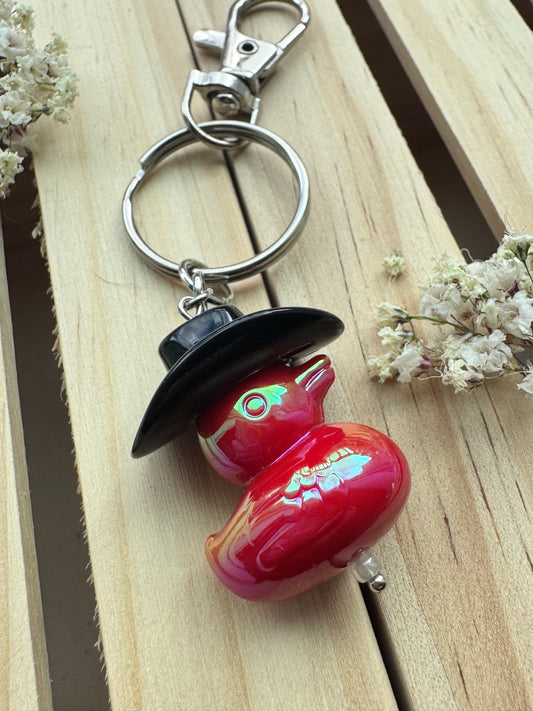 Howdy Duck - Key Ring - Black & Red