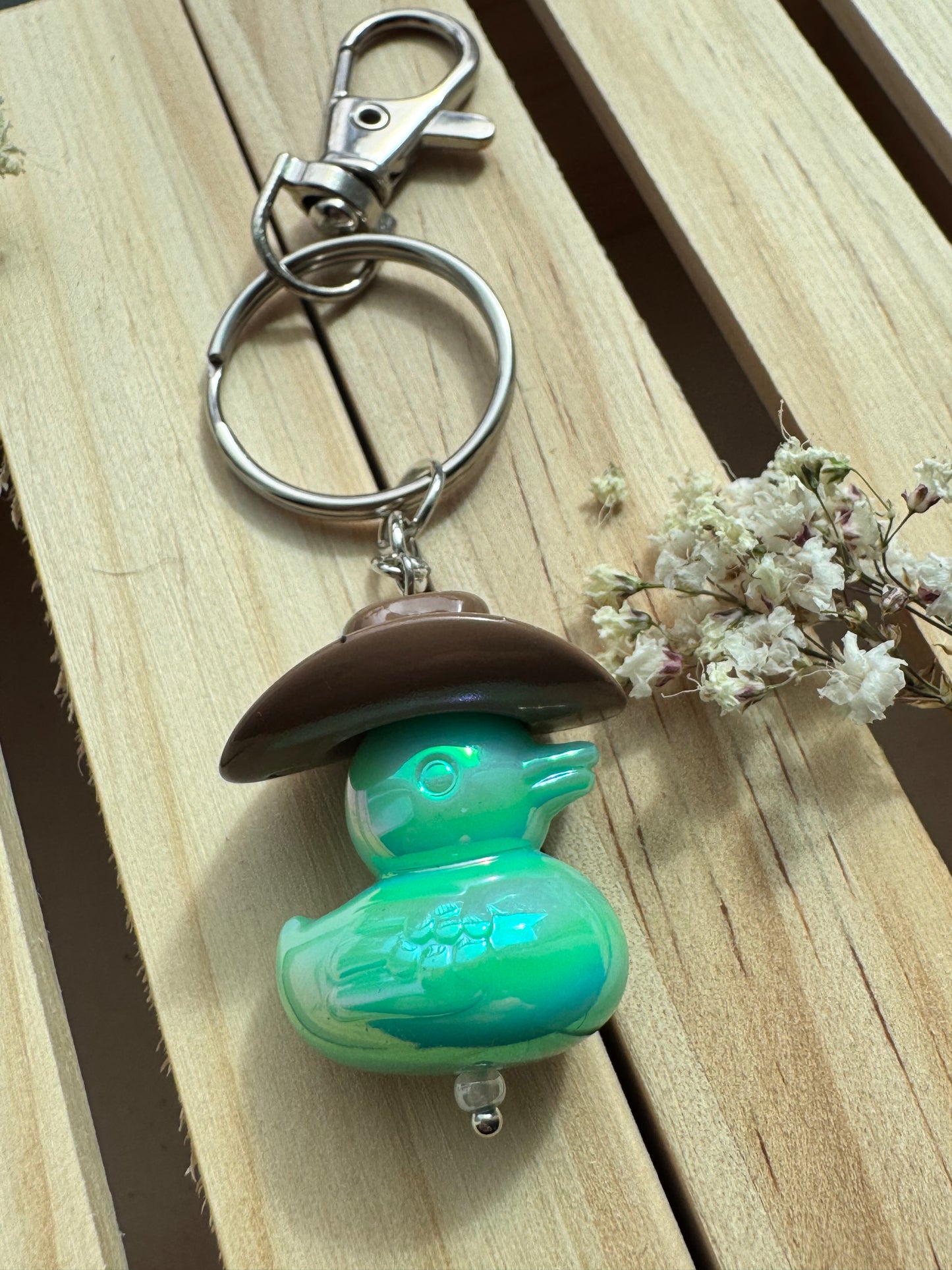Howdy Duck - Key Ring - Brown and Green