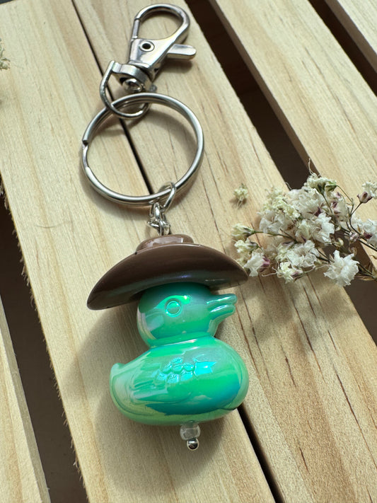 Howdy Duck - Key Ring - Brown and Green