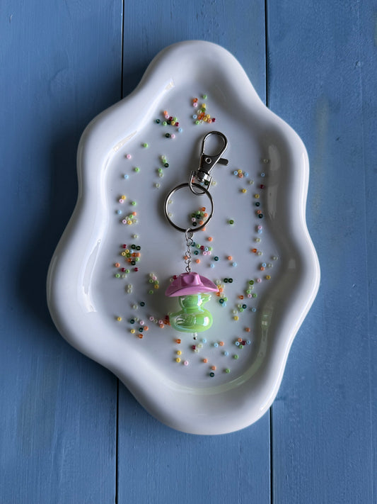 Key Ring - Duck Cowboy - Pink & Green
