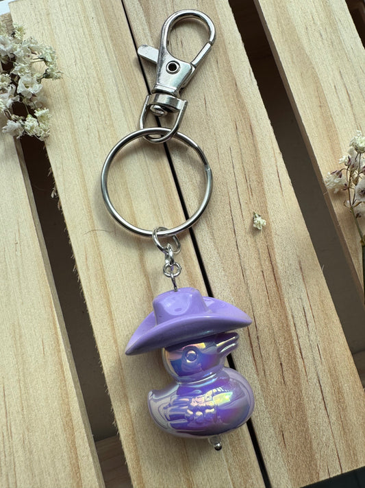Howdy Duck - Key Ring - Purple