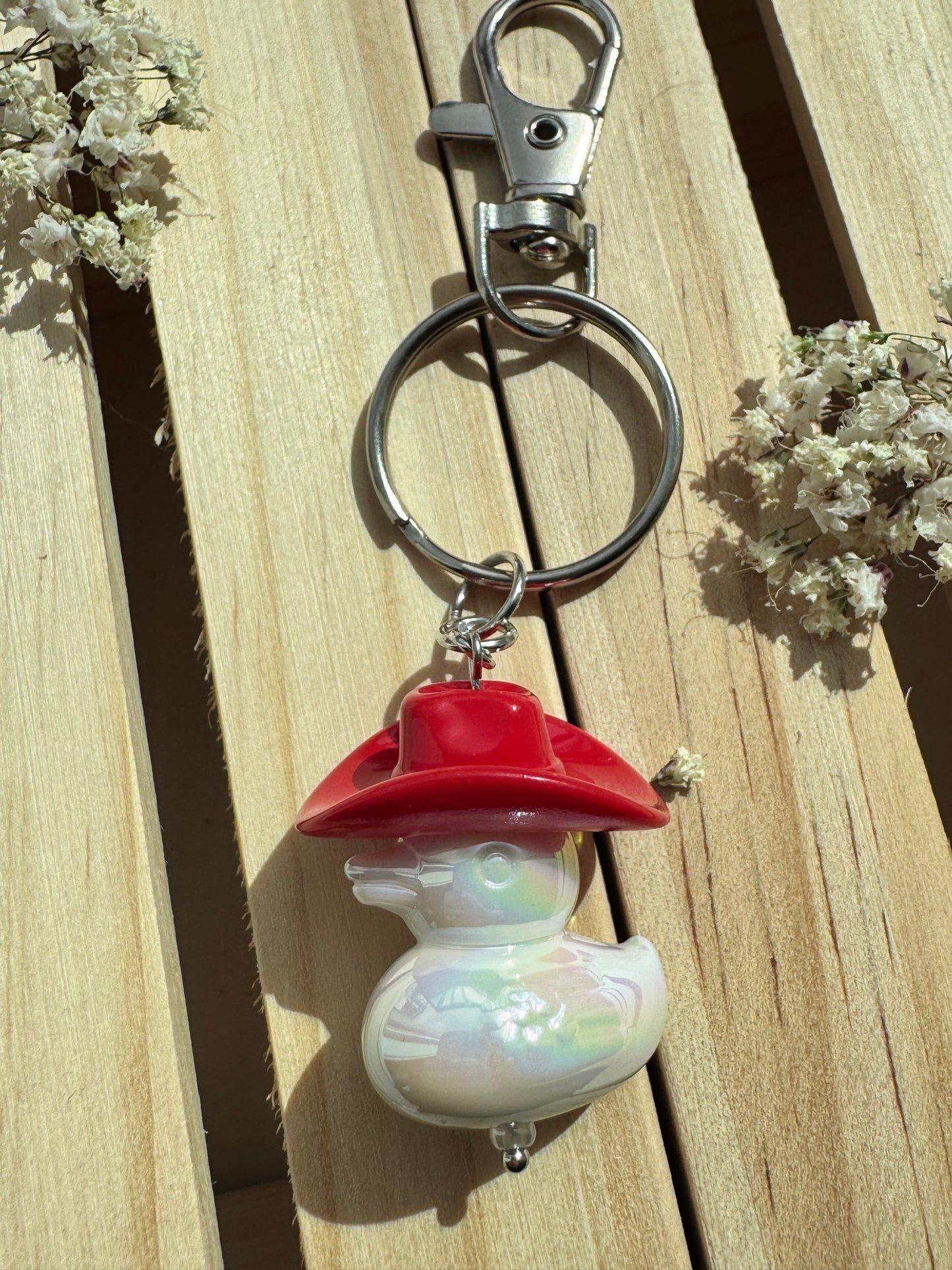 Howdy Duck - Key Ring - Red & White