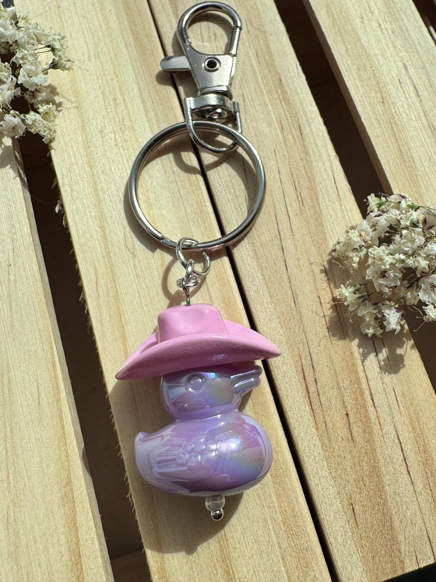 Howdy Duck - Key Ring - Pink & Purple