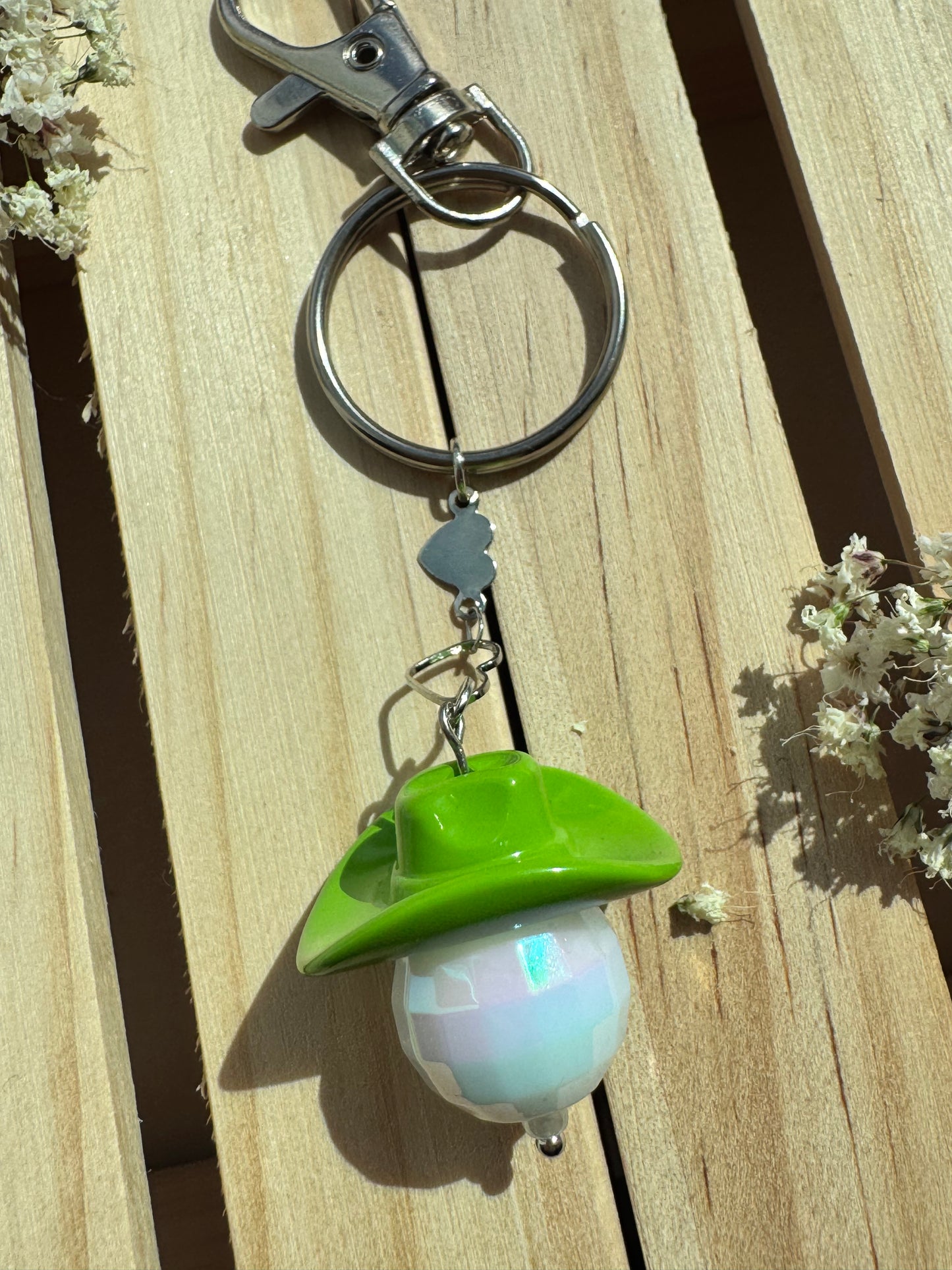 Midnight Rodeo - Key Ring - Green & White