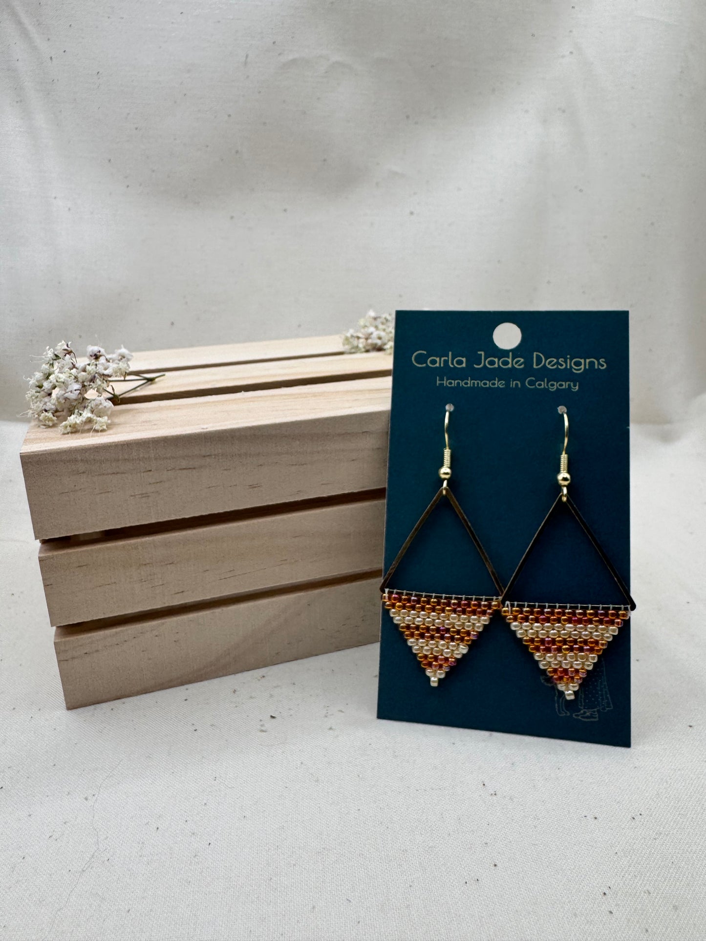 Triangle Hoop Earrings - Citrus Glow