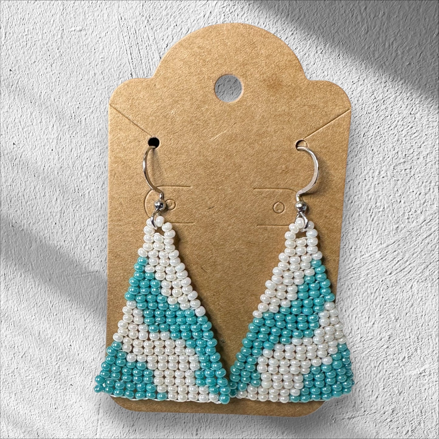 Wavy Earrings - Turquoise & Cream