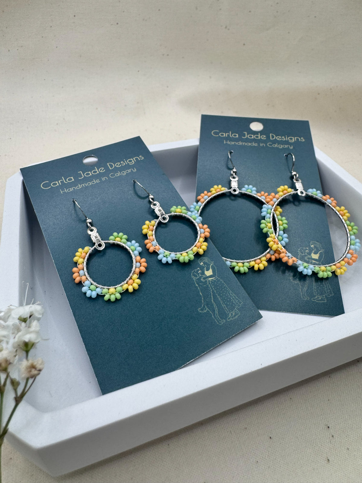 Bloom Hoop Earrings - Pastel Party handmade in Calgary by Carla Jade Designs