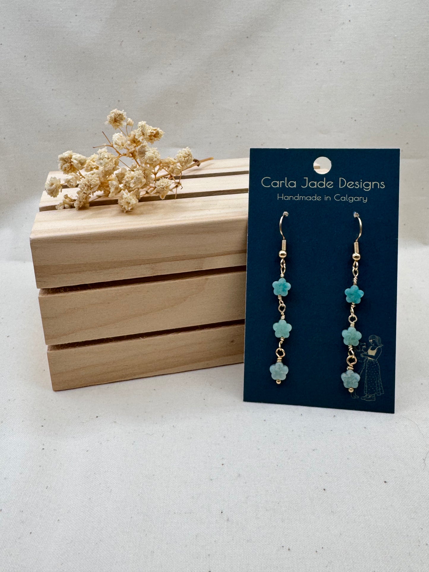 Cascade Earrings - Seafoam Bloom