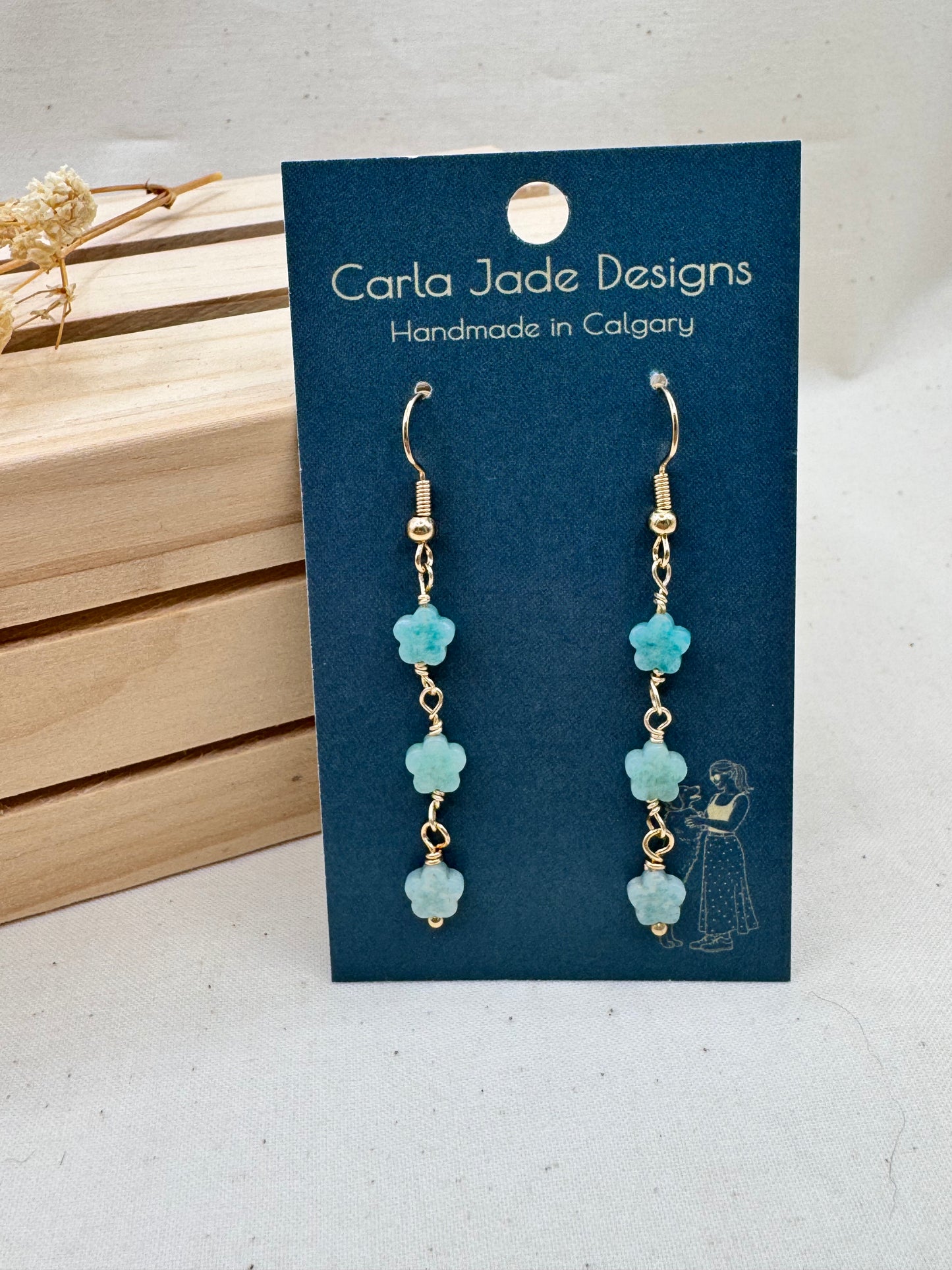 Cascade Earrings - Seafoam Bloom