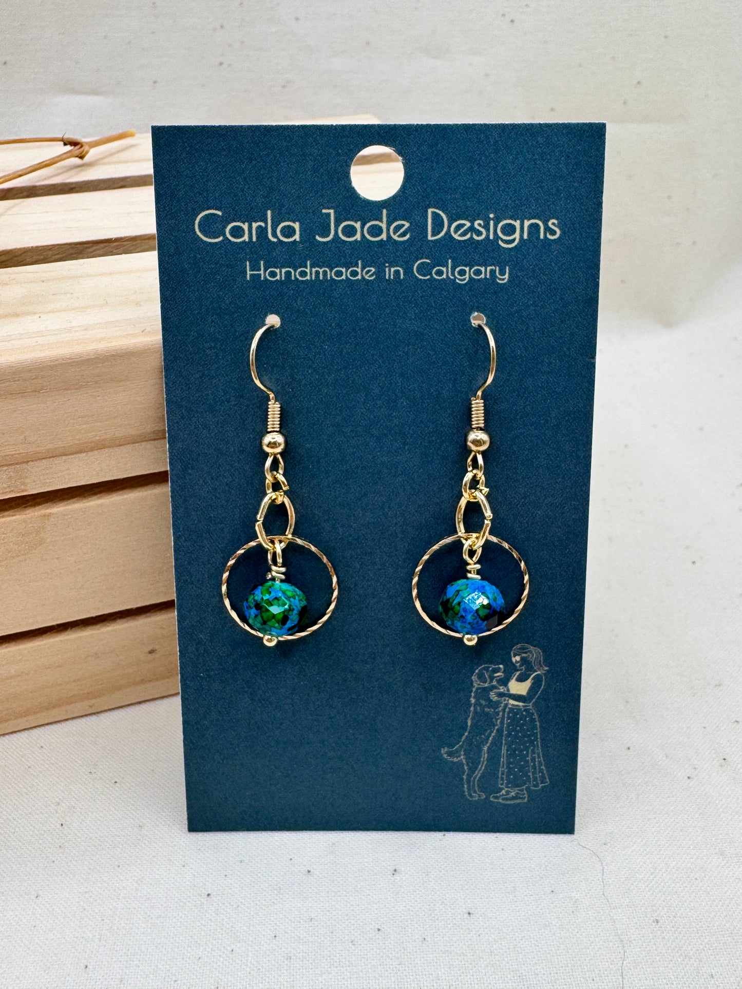 Orbit Earrings - Ocean Ink