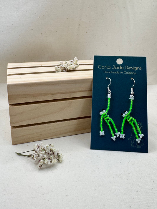 Frog Earrings - Neon Green
