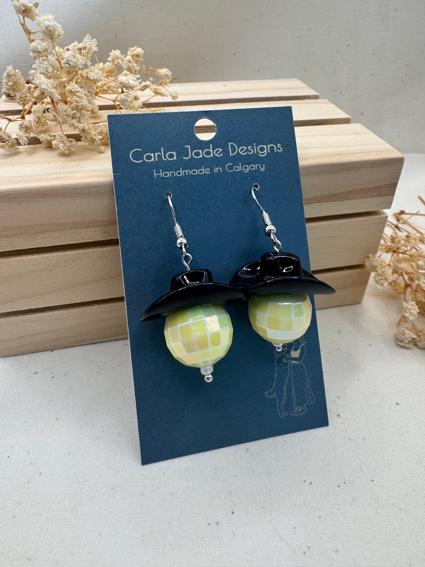 Midnight Rodeo Earrings - Black & Yellow