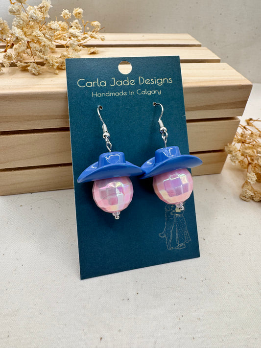 Midnight Rodeo Earrings - Blue & Pink