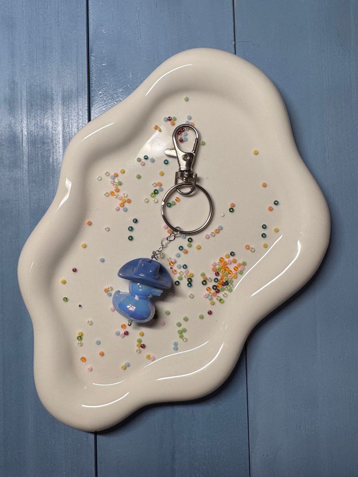 Key Ring - Duck Cowboy - Blue