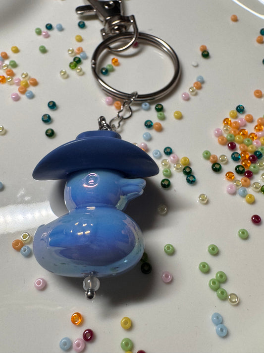 Key Ring - Duck Cowboy - Blue
