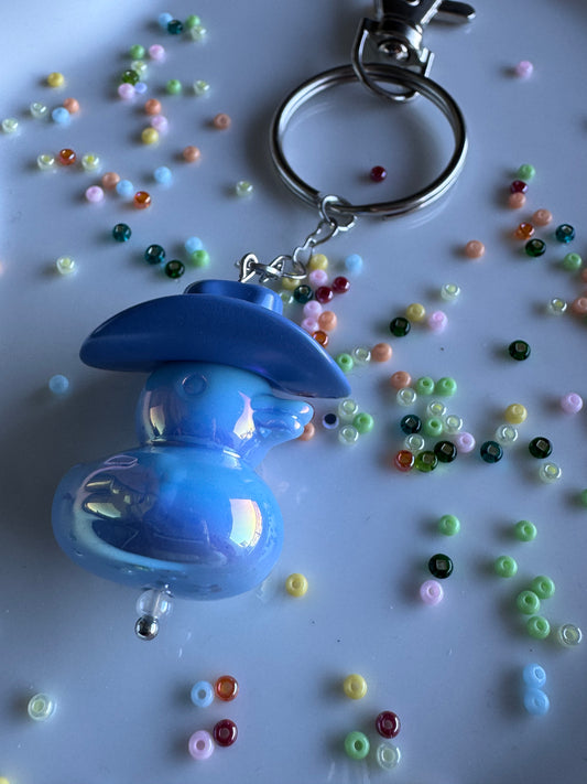 Key Ring - Duck Cowboy - Blue
