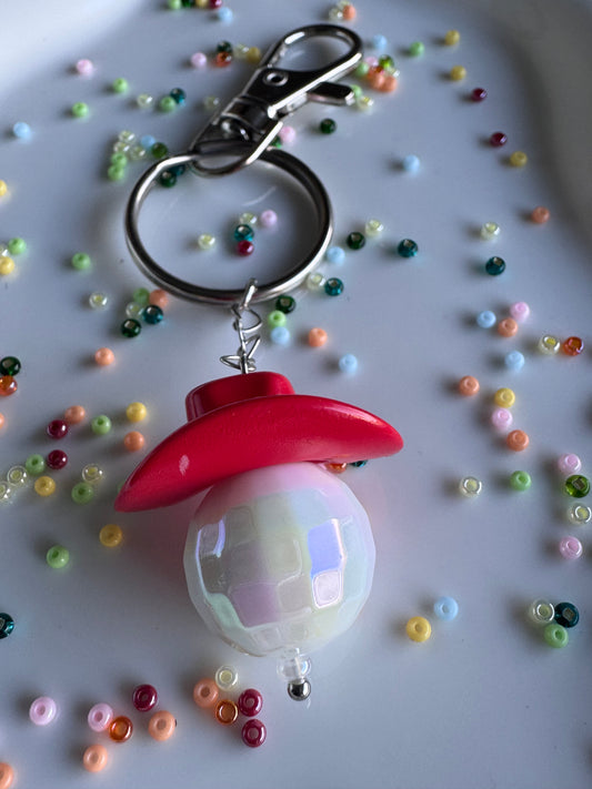 Key Ring - Disco Cowboy - Red & White