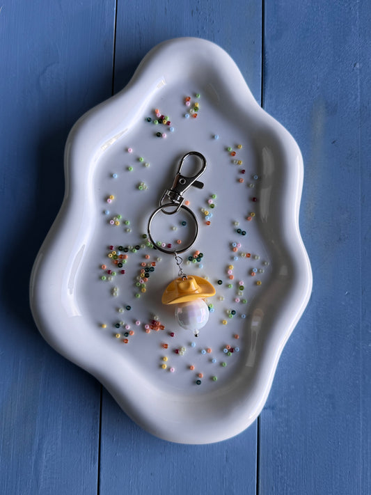 Key Ring - Disco Cowboy - Yellow & White