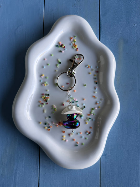 Key Ring - Duck Cowboy - White & Black
