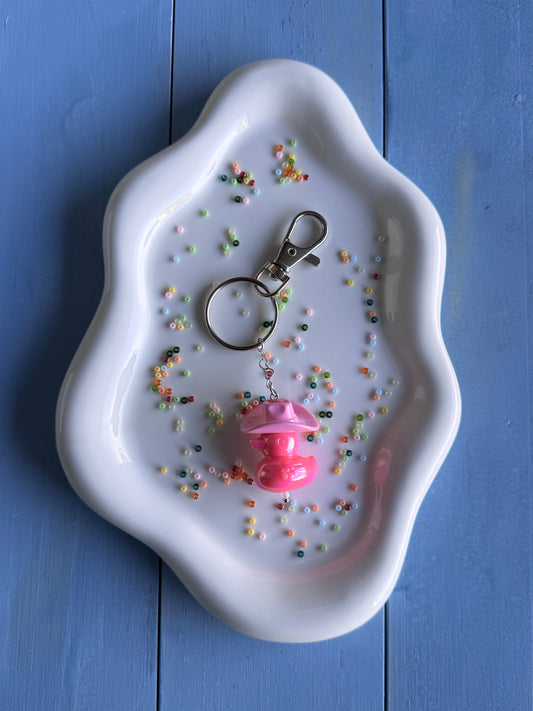 Key Ring - Duck Cowboy - L Pink & D Pink
