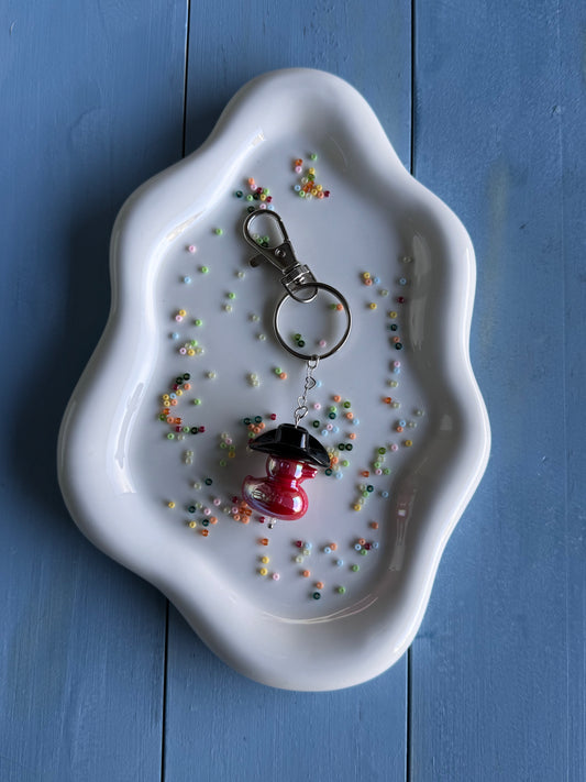 Key Ring - Duck Cowboy - Black & Red
