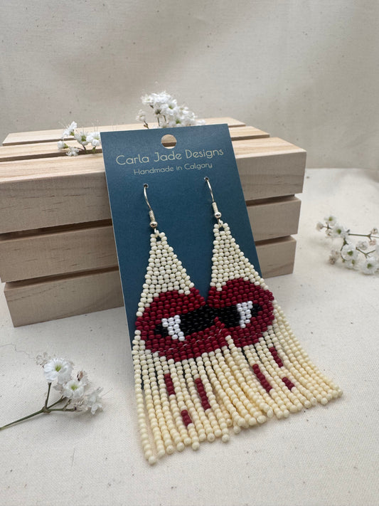 Vampire Fringe Earrings - Crimson Bite