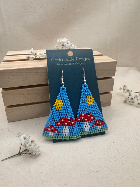Mushroom Earrings - Sunlit Garden