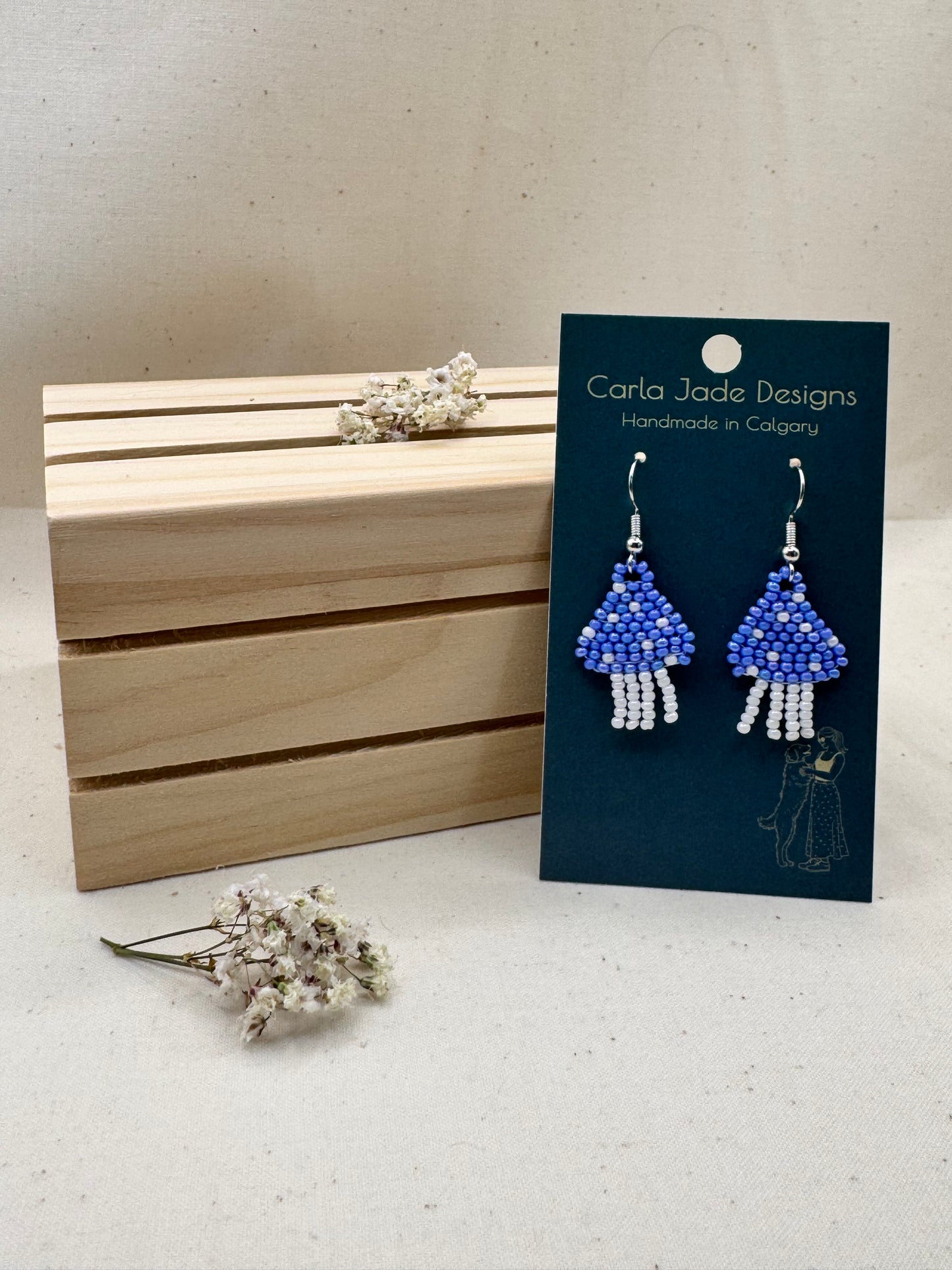 Mini Mushroom Earrings - Purple