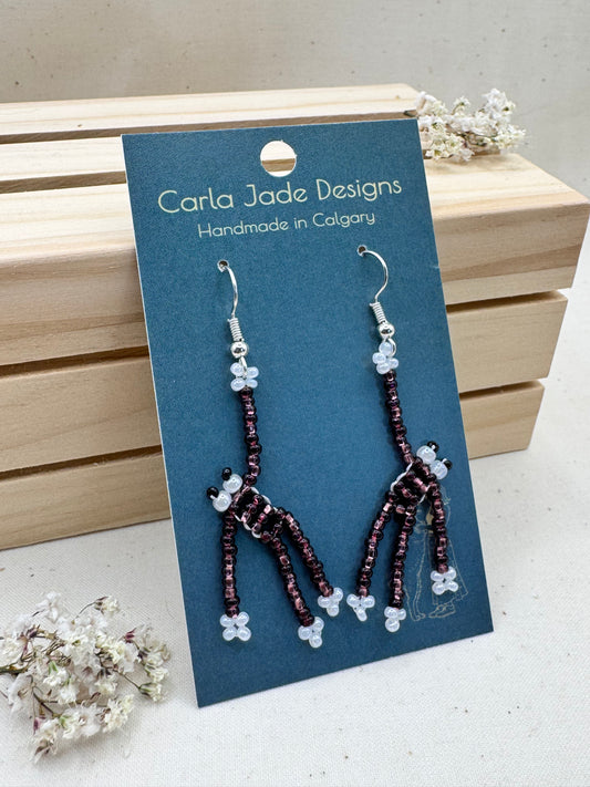 Frog Earrings - Dark Purple