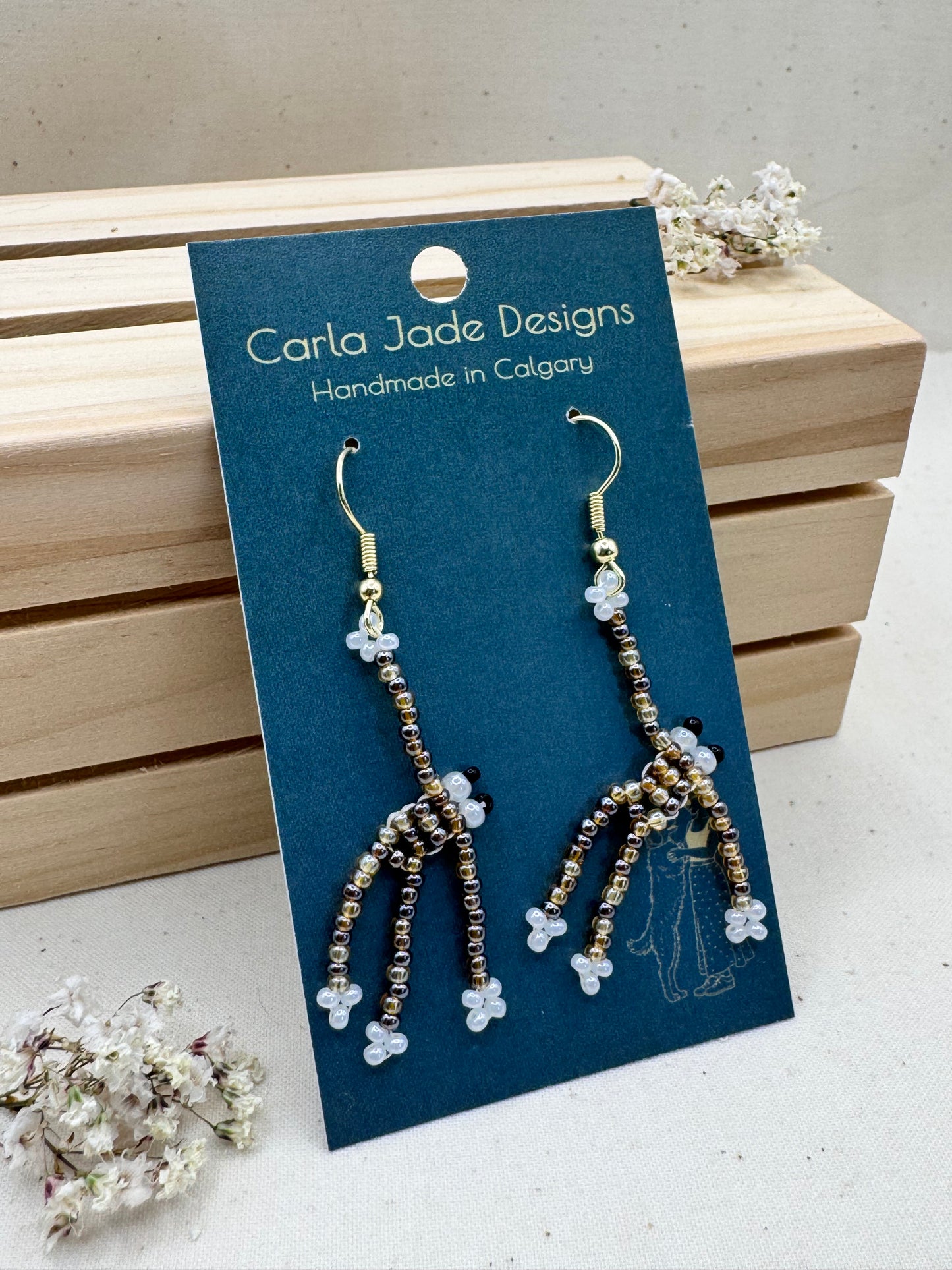 Frog Earrings - Topaz Luster Mix