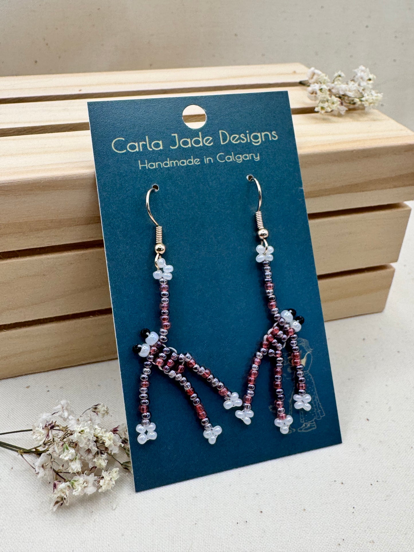 Frog Earrings - Lilac Luster Mix