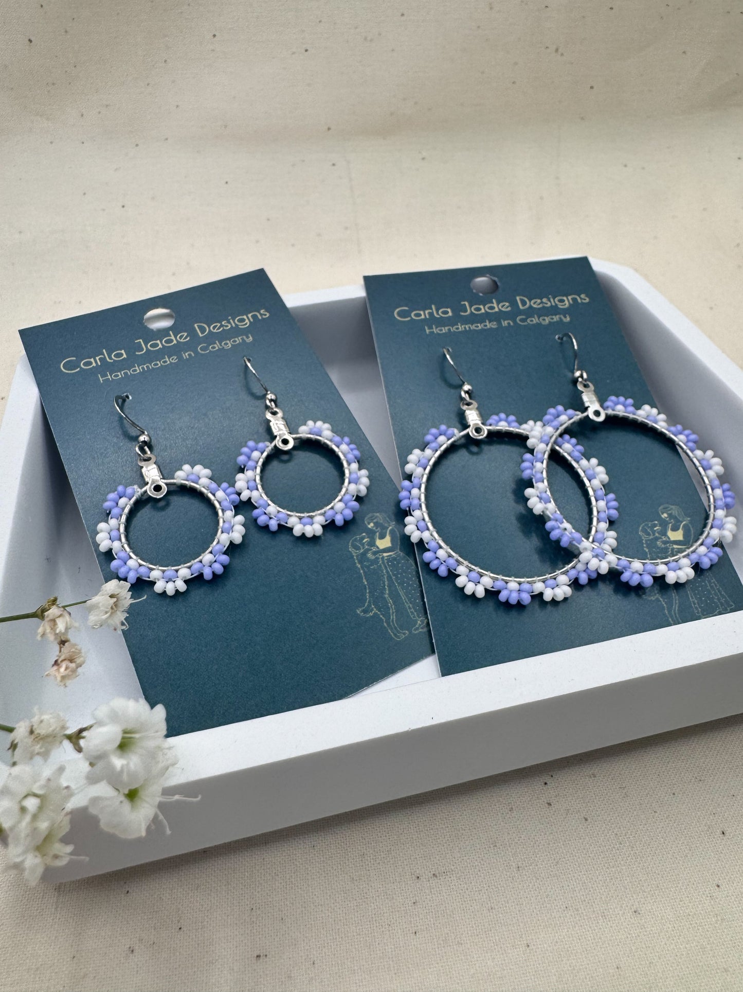 Bloom Hoop Earrings - Lilac Breeze