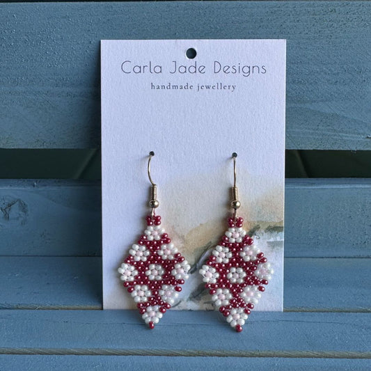 Flower Diamond - Maroon, White and Pink