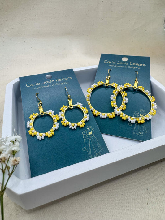 Bloom Hoop Earrings - Sunny Days