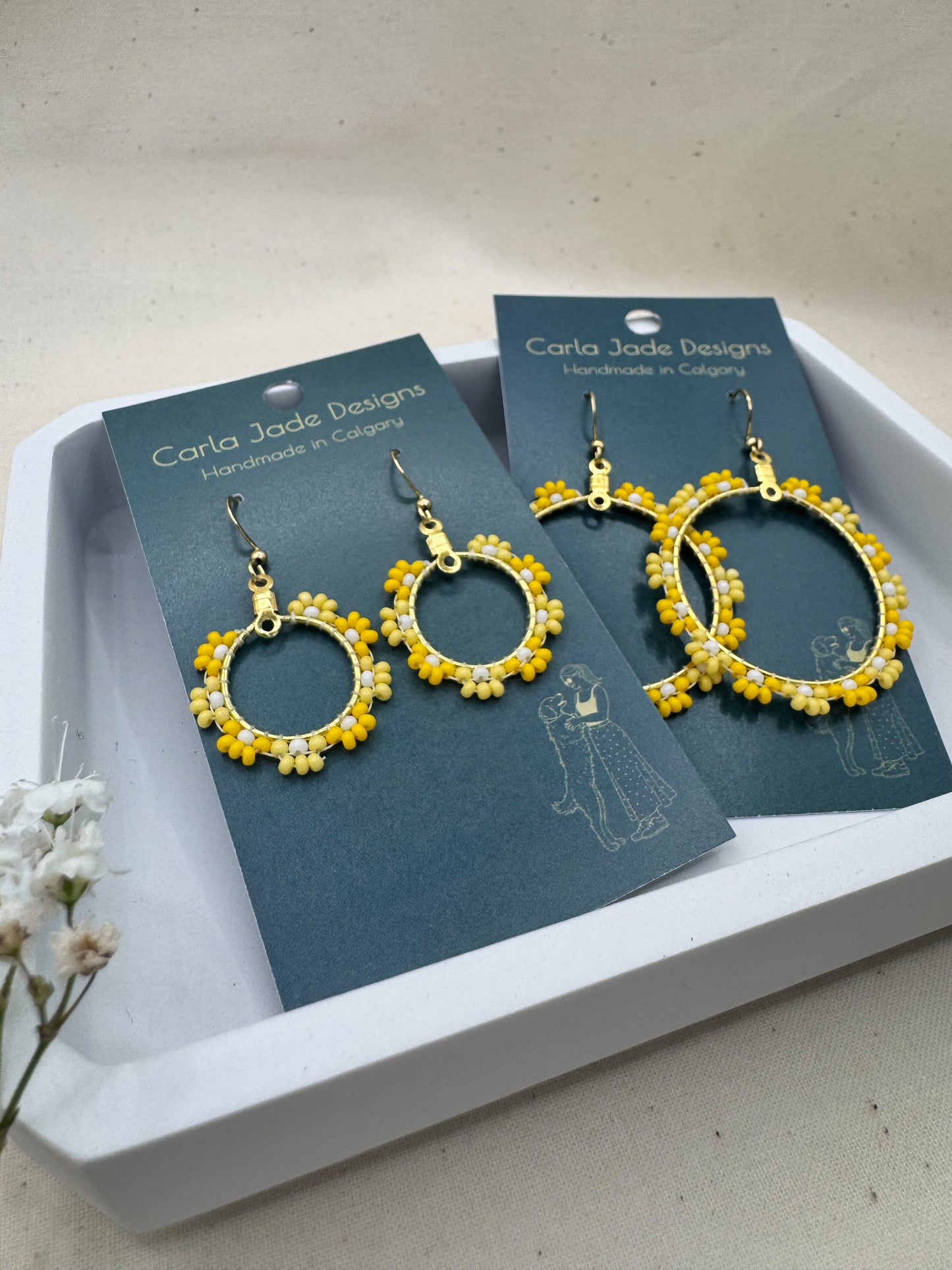 Bloom Hoop Earrings - Golden Petal