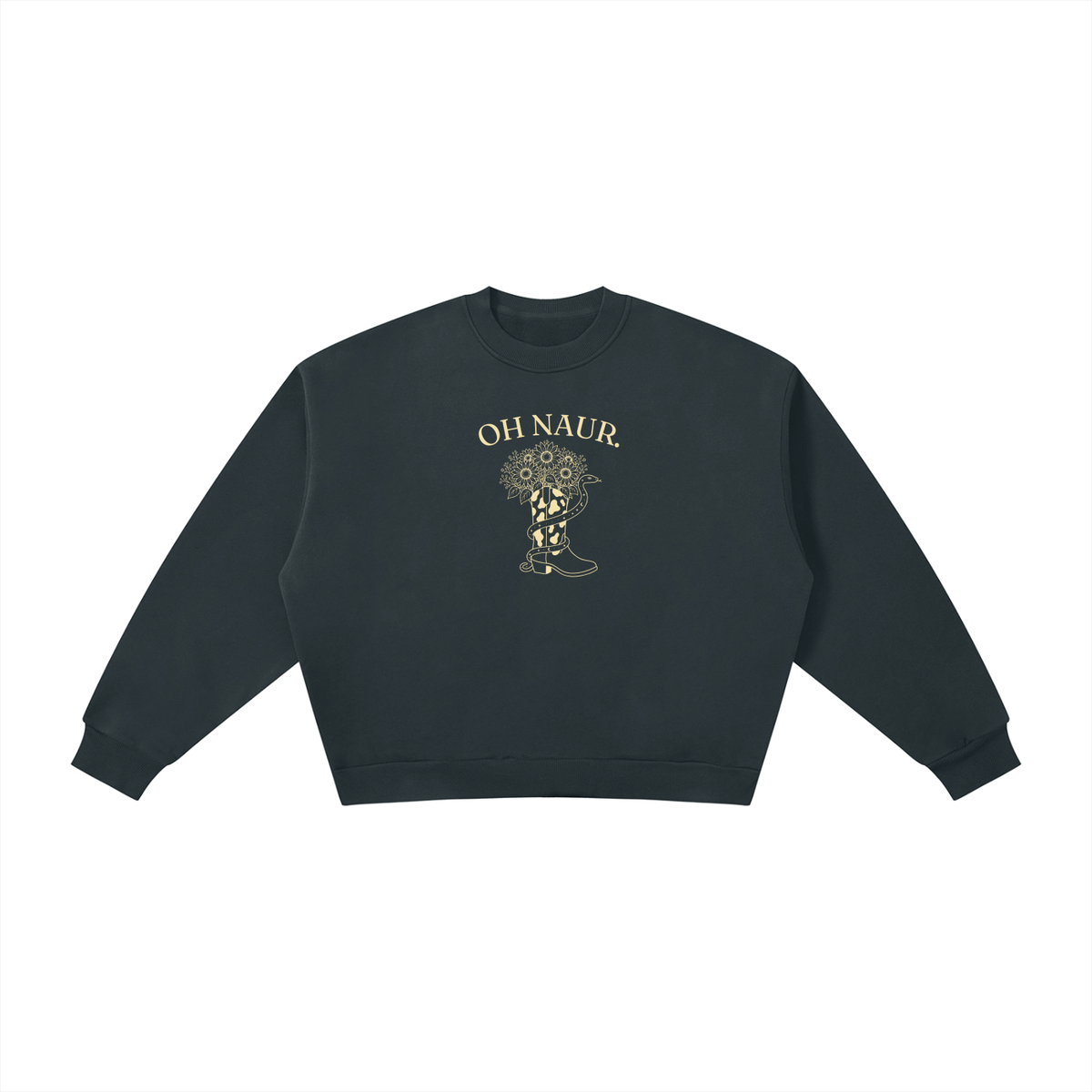 Oh Naur | Ladies’ Oversized Crewneck | Buttercream