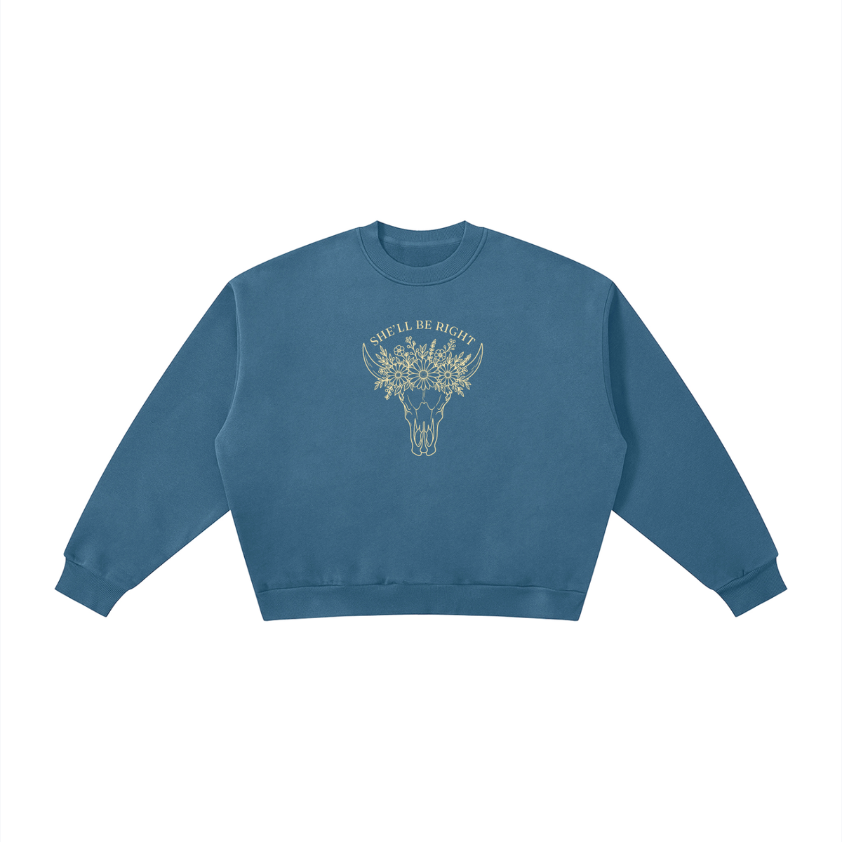 She’ll Be Right | Ladies’ Oversized Crewneck | Buttercream