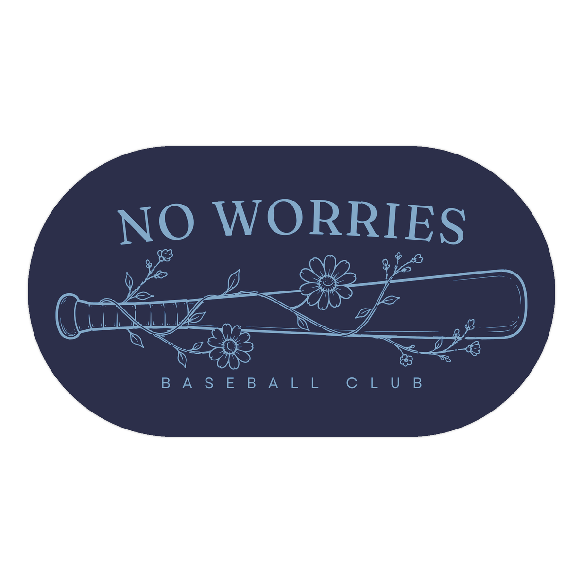 No Worries Baseball Club sticker