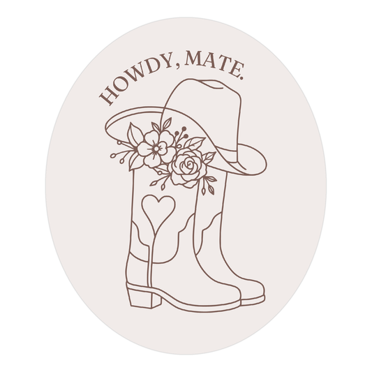 Howdy Mate Boots sticker