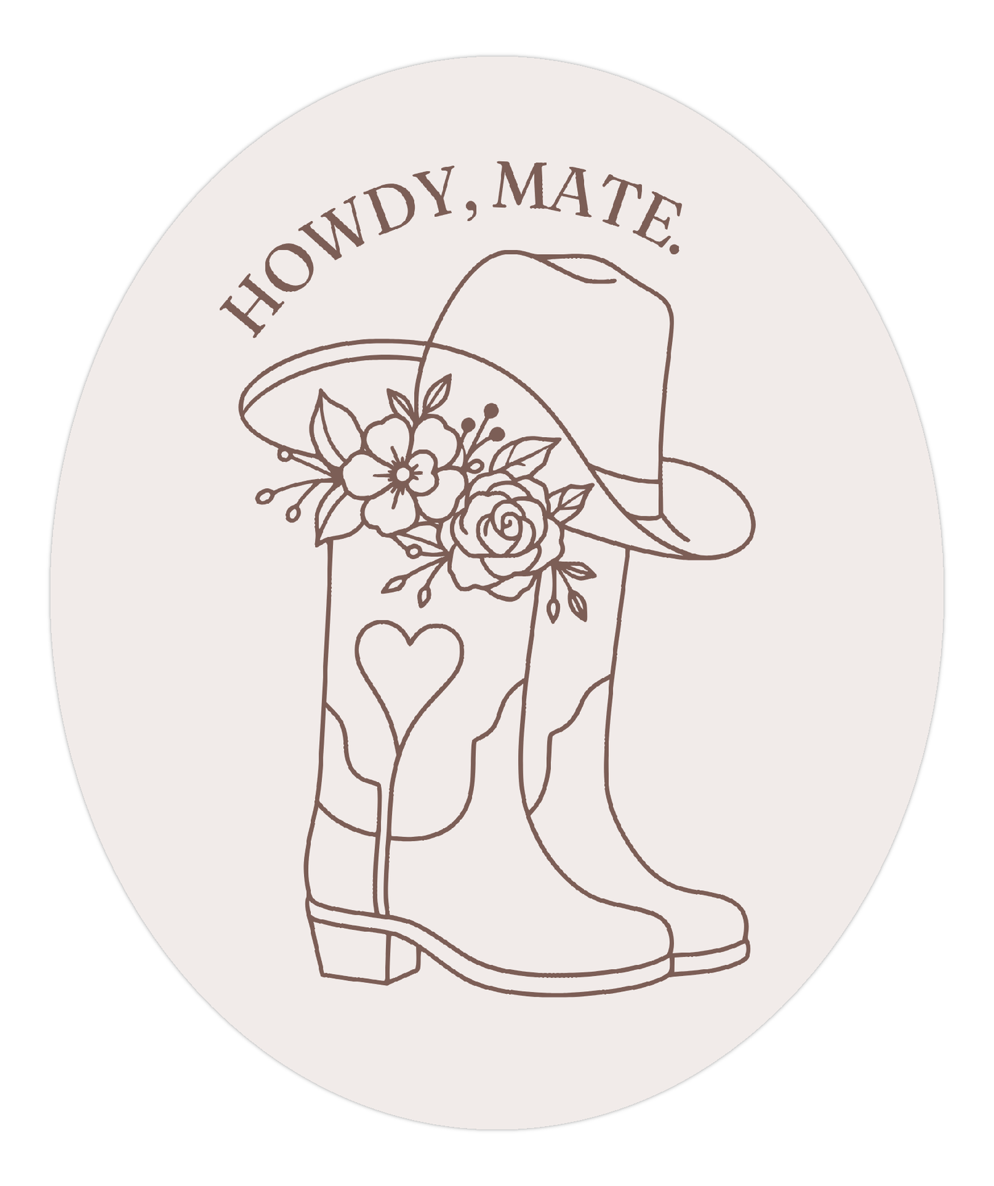 Howdy Mate Boots sticker