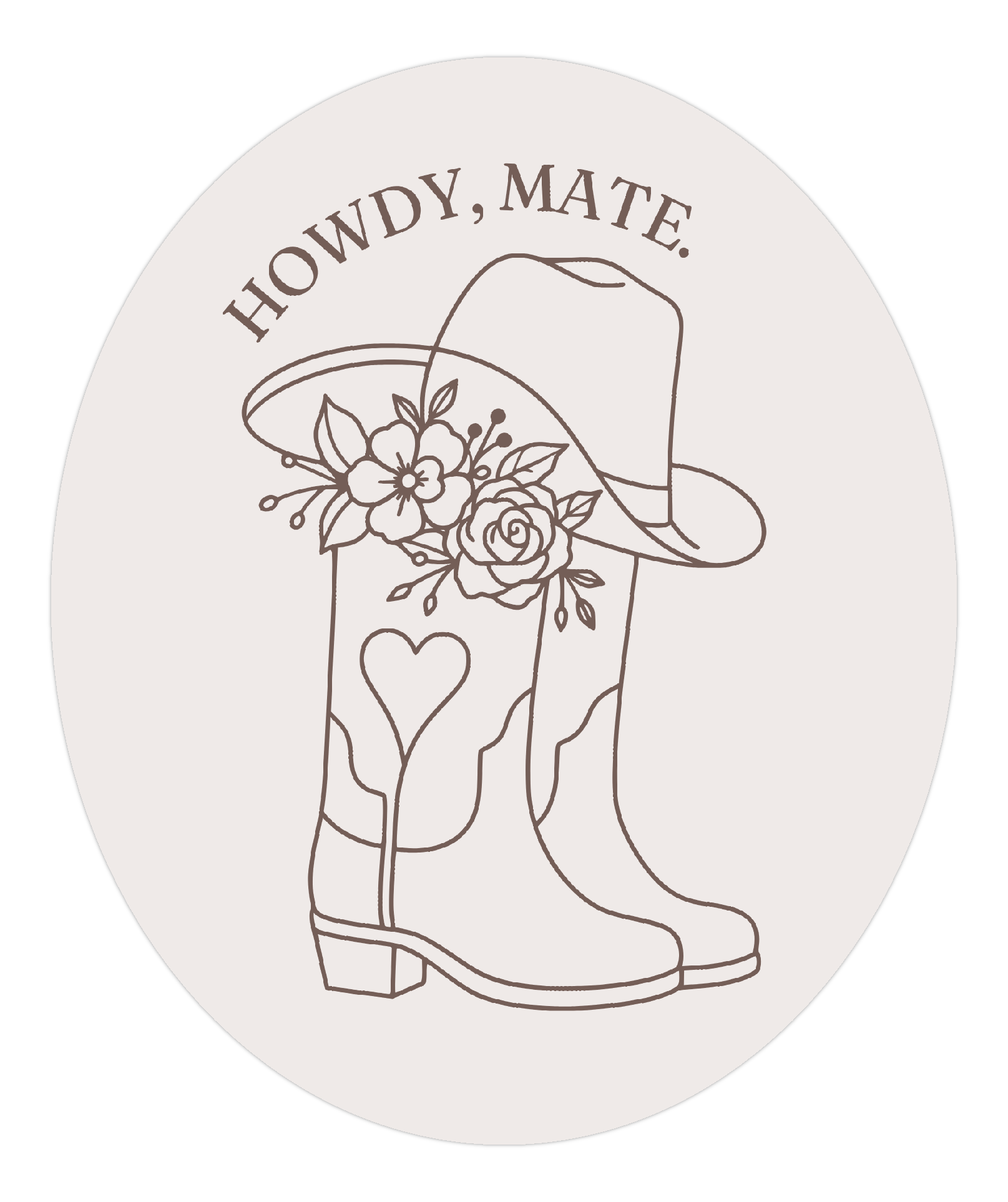 Howdy Mate Boots sticker