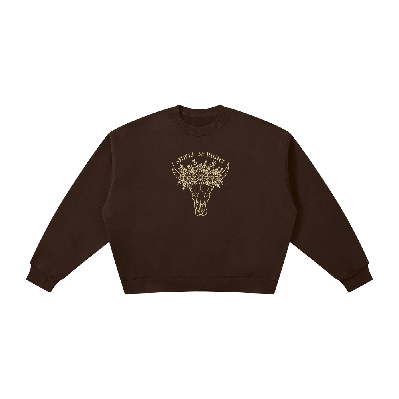 She’ll Be Right | Ladies’ Oversized Crewneck | Buttercream