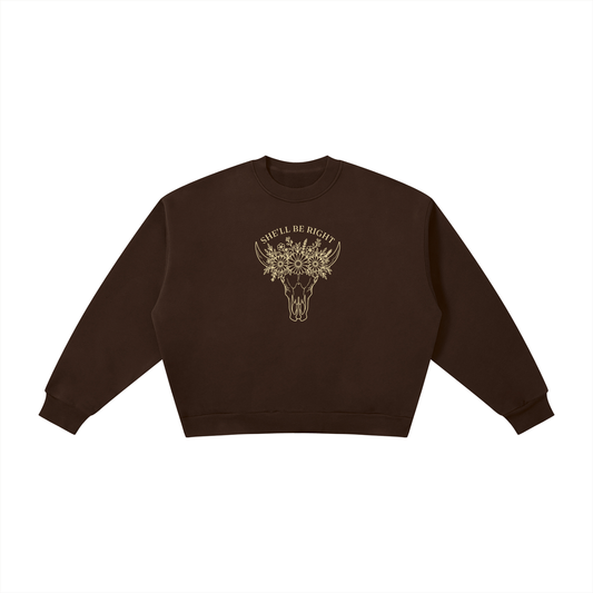 She’ll Be Right | Ladies’ Oversized Crewneck | Buttercream