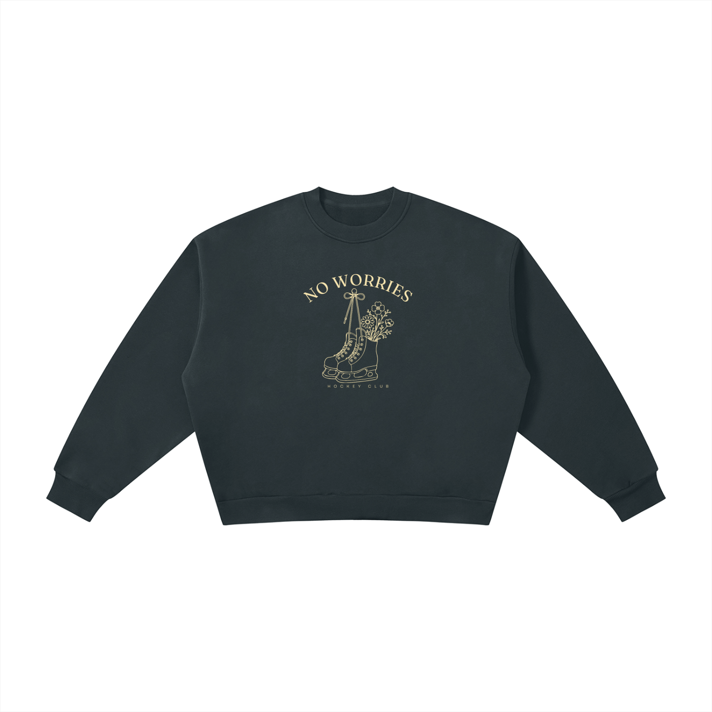 No Worries Hockey Club | Ladies Crewneck | Buttercream