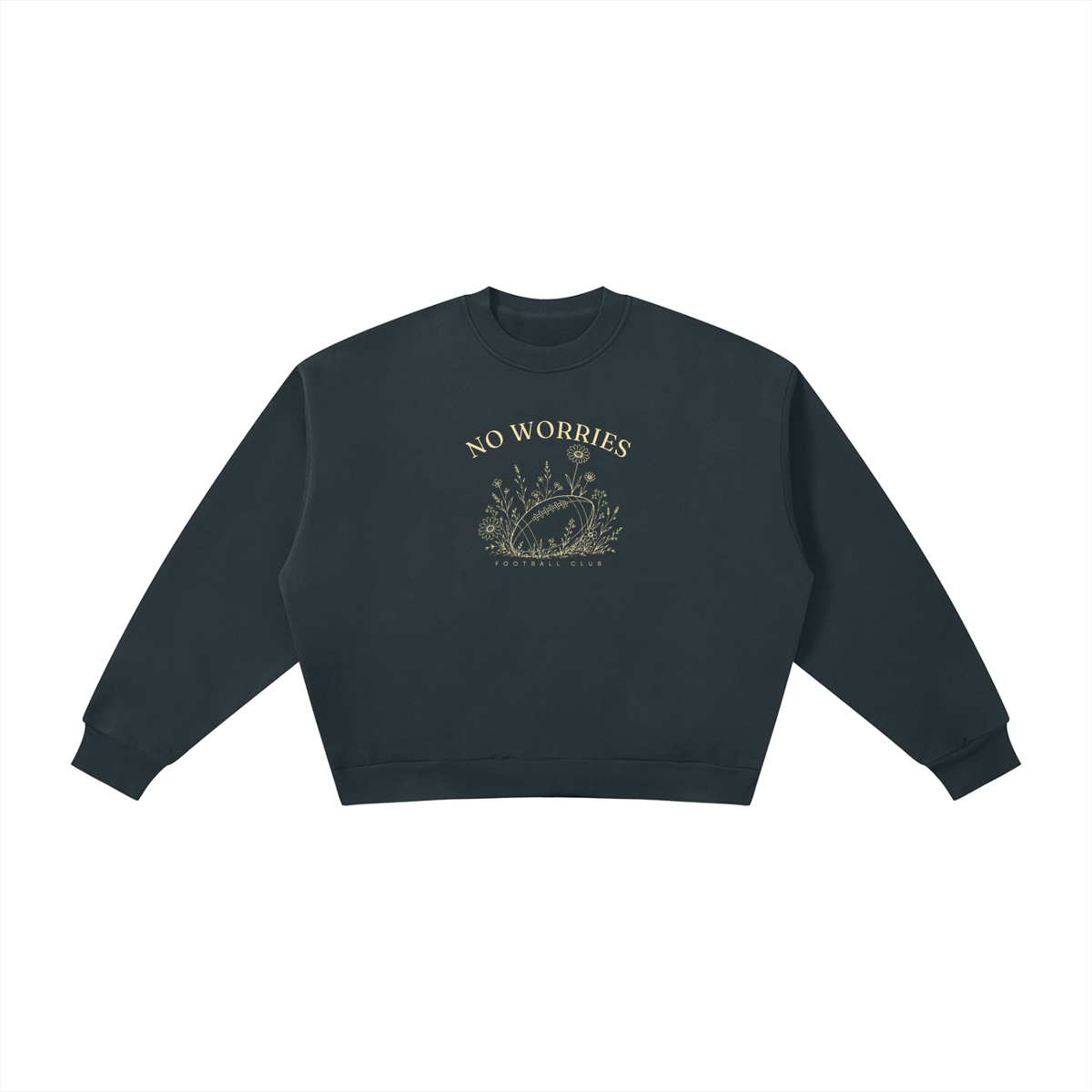 No Worries Football Club | Ladies’ Oversized Crewneck | Buttercream