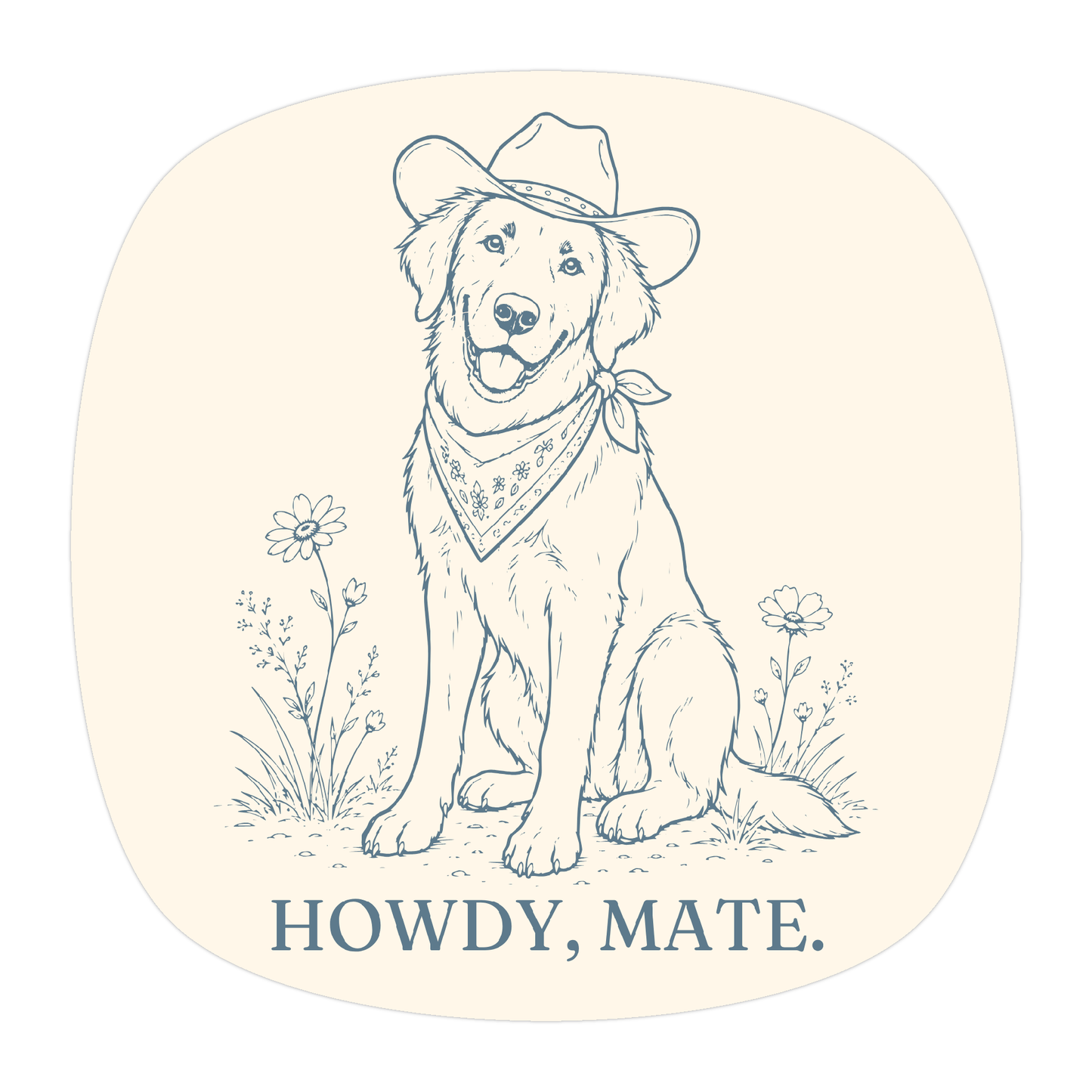 Howdy Mate Dog sticker
